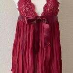 Victoria's Secret Victoria’s Secret Burgundy Lace & Chiffon BabyDoll Photo 0