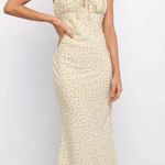 Floral dress maxi Strappy tie creamy yellow sexy Photo 0