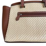 CHAPS Jacey Woven Colorblock Tote Handbag Purse Large Everyday Photo 6