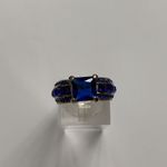 TJ Maxx Size 7 Rhodium Plated Lab Created Sapphire Ring  Photo 0