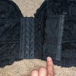 Torrid  Curve Scroll Lace Sheer Lined Underwire Longline Bra Rich Black 5X / 28 Photo 7