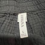 Zenana Outfitters Black Gauze Cotton Lounge Shorts Drawstring Elastic Waist L Photo 3