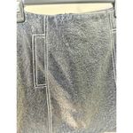 Ba&sh Crinkle Patent Faux Leather Mini Pencil Skirt Dark Navy Blue Size 1 /Small Photo 4