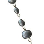Gold Tone Chain Gray Faux Pearls Glass Wedding Lampwork bead Adjustable 21" Photo 2