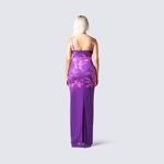 NWOT Finesse Nessa Floral Print Mesh Maxi Dress in Purple/Pink Size M Purple Size M Photo 2