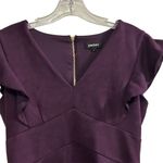 DKNY Women's Purple V-Neck Ruffled Cap-Sleeve Sheath Dress Size 4 Photo 2
