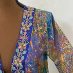 Soft Surroundings Cay Villa Cardigan colorful marble embroidered kimono size 2/4 Photo 8