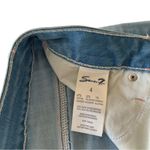 Seven7  Weekend Icy Blue Raw Hem Strechy Embroidered Sides Denim Shorts Size 4 Photo 2