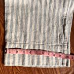 Madewell  Blue and White Striped Linen
Paperbag Cropped Pants Size Medium Photo 9