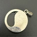 Unique Vintage 925 Sterling Silver Lucky Clover Leaf Yin Yang Epoxy Pendant 3g. Black Photo 5