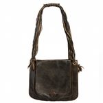 Moschino Auth  Stunning Brown Pebble Leather Purse Bag w Gold Metal Hearts Photo 1