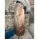 Vanity Fair robe satin embroidered collar brown button front brown pink yellow Photo 5