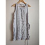 Saks 5th Avenue Saks Fifth Avenue Womens Shirt Dress 100% Linen Tie Front Blue White Stripes S Photo 2