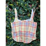 We Wore What  Yellow Plaid Seamed Corset Size M NWT Photo 1