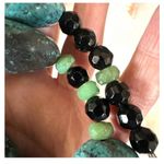 Sterling silver turquoise jade and onyx chunky artisan necklace Blue Photo 7