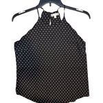 Nine Britton Women's Black Sleeveless Halter Top Pink Floral Dots Size M Photo 0