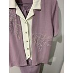 Alfred Dunner  Pant Suit Women's 14 Lilac Blazer Mock Vest Short Sleeve Pants 16 Photo 2