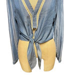 Lovers + Friends Lovers +‎ Friends Carmine Chambray Tencel Top Size Medium Photo 4