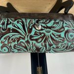 Patricia Nash women's Turquoise Tooled Crossbody Bag wallet Leather Photo 0