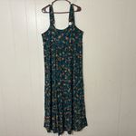 Natural Life  Eliza Turquoise Floral Maxi Dress Size XL Boho Tiered Flow Photo 1
