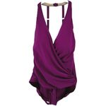 MiracleSuit Wrapsody One Piece Swimwear Bikini V Neck Padded Framboise Purple 12 Photo 1