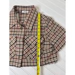 NWT Rumored Coco Top Newbury Plaid Tweed Cropped Brown Maroon Gold Chic Size M Size M Photo 2