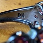 Natural Raspberry Garnet Black Rhodium Over Sterling Silver Ring Size 8 Photo 6