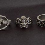 3 Pieces Silver Tone Ring Set Photo 0