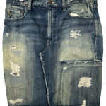 Ralph Lauren Polo  Distressed Repaired Denim Lawrence Pencil Skirt Photo 0