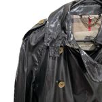 Burberry London Glossy Belted Double Breasted Trench Coat Black Women Size 12 Photo 4