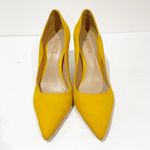 Schutz  Size 9B Lou Pump Yellow Velvet Heel Shoe Leather Sole Photo 1