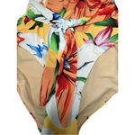 PALMS AWAY FLORAL HIBISCUS ONE PIECE SWIMSUIT TIE BELT WOMEN SIZE EXTRA SMALL Orange Photo 1