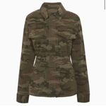 Sanctuary Green Camo Jacket Utility Pocket Long Sleeve Zip Front L Photo 8