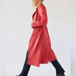 Urban Outfitters  Red faux leather trench coat Photo 1