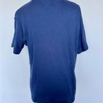 Vintage Ribbed Navy Mock Neck Tee | L Photo 4