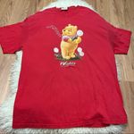 Disney Vintage Y2K Red Winnie the Pooh Wishes Do Come True Dandelion T-shirt L Photo 1