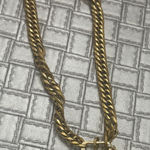 Chunky Gold Curb Chain Charm Necklace Statement Initial Pendant Photo 0