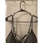 Shade & Shore Women's Pinstriped Swim Top Back Tie Black White Size XL 16-18 Photo 3