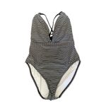 La Blanca  Pinstripes Keyhole Plunge One-Piece Swimsuit size 10 Photo 1