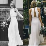 BHLDN  Jill Stuart Iva Crepe Maxi Dress Gown Ivory Size 2 Anthropologie Photo 15