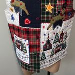Reversal USA Quilted Christmas Vest Reindeer Plaid Snow Holiday Village Kitsch Size M Photo 2