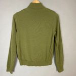 Wool Sweater Rabbit Patch‎ Quirky Green Turtleneck Long Sleeve Bunny Pullover Size M Photo 1