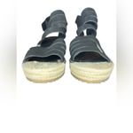 Eileen Fisher Largo Espadrille Suede Wedge Size 7.5 Black Photo 4