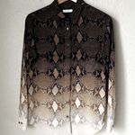 Equipment  brown ombré snake print silk shirt Photo 1
