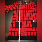 Mud Pie  Red Black Windowpane Everly Bow Tunic Ruby Large (12/14) NWT Photo 11