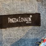 Pineda Covalin Denim Embellished Jacket Patchwork Ribbon Trim, Sz L Blue Size L Photo 12