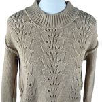 Free People Bell Song Pullover Cable Knit Sandcastle Long Sleeve Sweater Size XS Photo 2