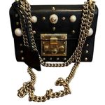 Gucci Black Leather Faux Pearl Padlock Shoulder Bag Photo 0