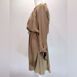 Mystree Brown Navy Southwest Print Trim Raw Edge Neckline ModCloth Shirt Dress Mystery Photo 3