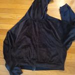 Victoria's Secret Victoria’s Secret On Point Full Zip Rhinestone Accent Velour Hoodie in blk sz lg Photo 8